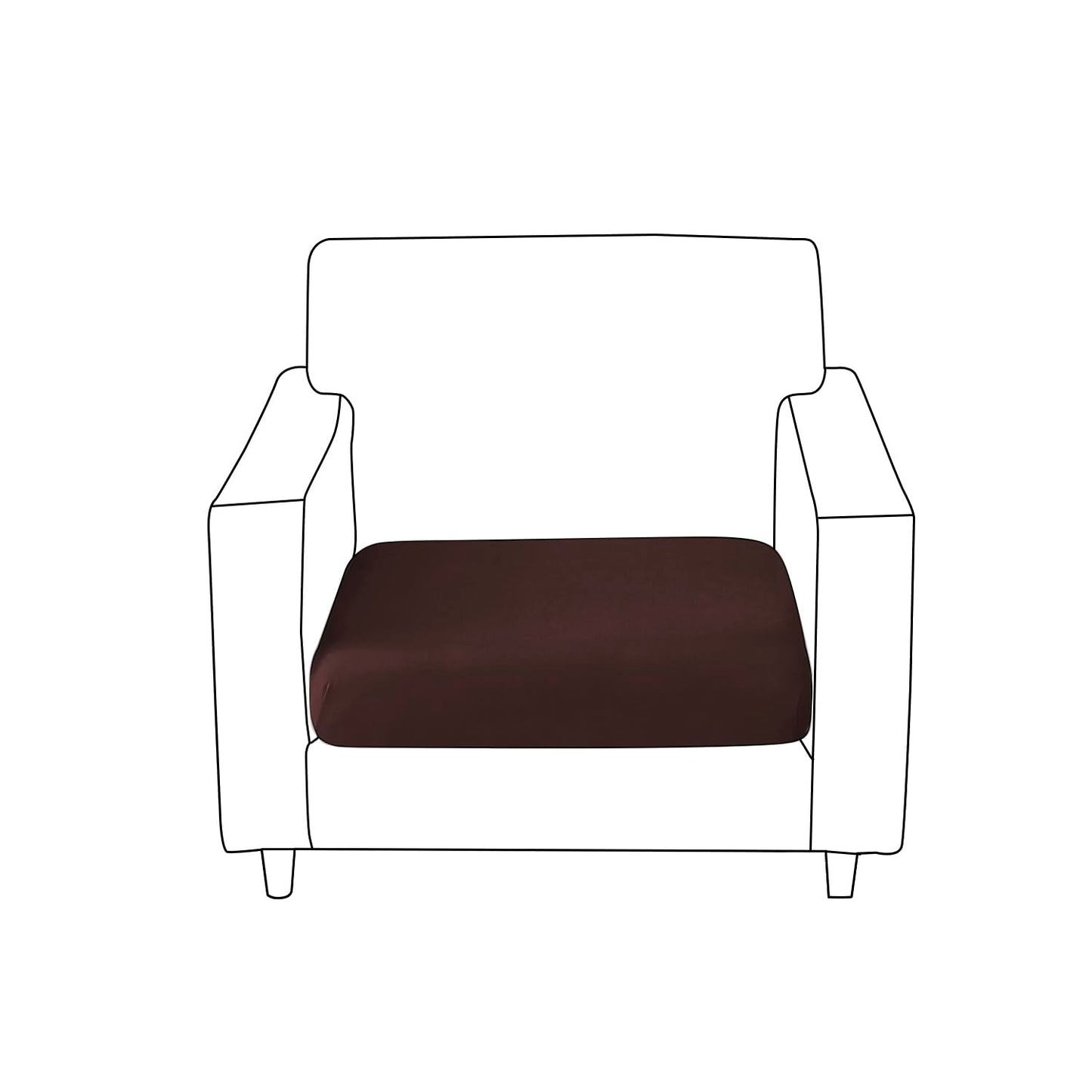 100% Waterproof Stretchable Seat Couch Cushion Cover for 1/2/3 Seater, Brown