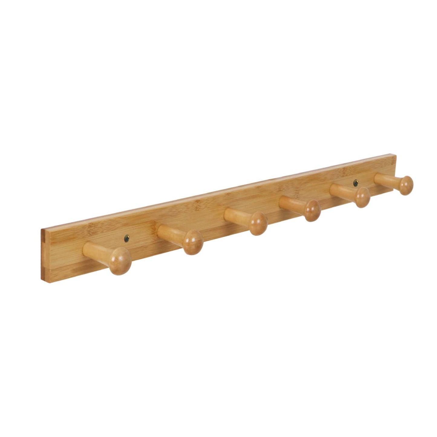 Bamboo Wooden Heavy Duty Wall Mounted Hooks for Hanging - 3/4/5 Hooks | Hook Rail for Clothes