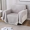 Buy 1 Seater elegant Grey colour chenille sofa throw of size 180(D)x180(L)
