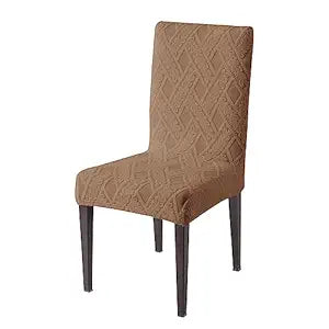 Chair Cover Set of 1/2/4/6, 190 GSM Jacquard, Brown