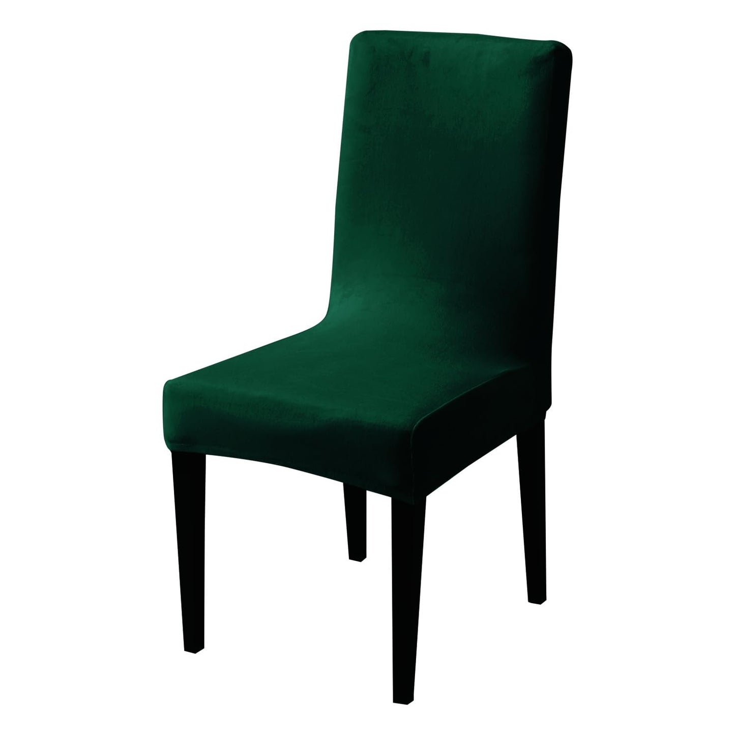 Elastic Stretchable Premium Velvet Dining Chair Cover, Hunter Green