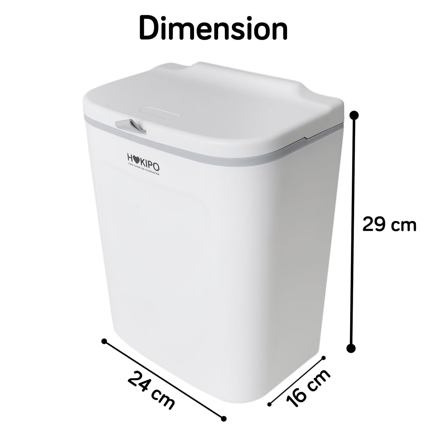 Plastic Hanging/Wall Mounted Dustbin For Bathroom Toilet Kitchen Home Or Office, White, Pack Of 1, Open-Top