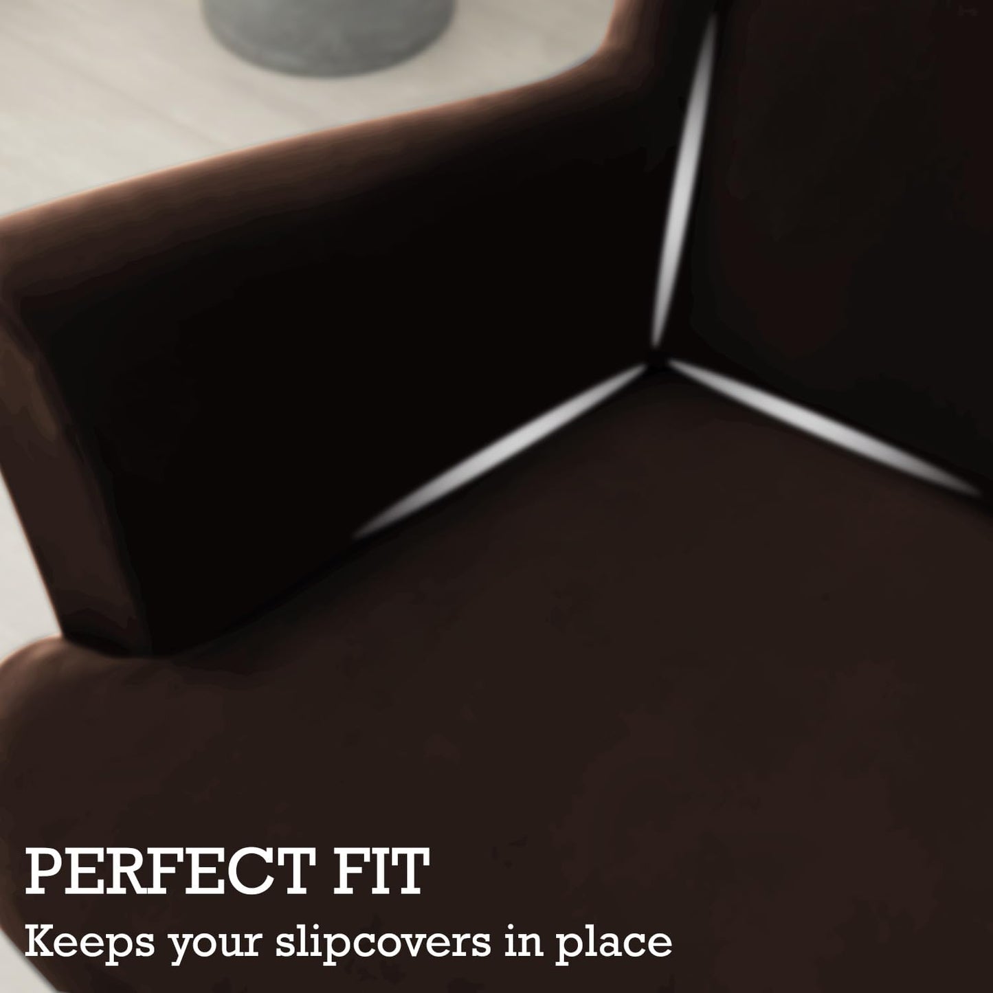 Buy Fitted Brown Velvet Wingback chair Slipcover