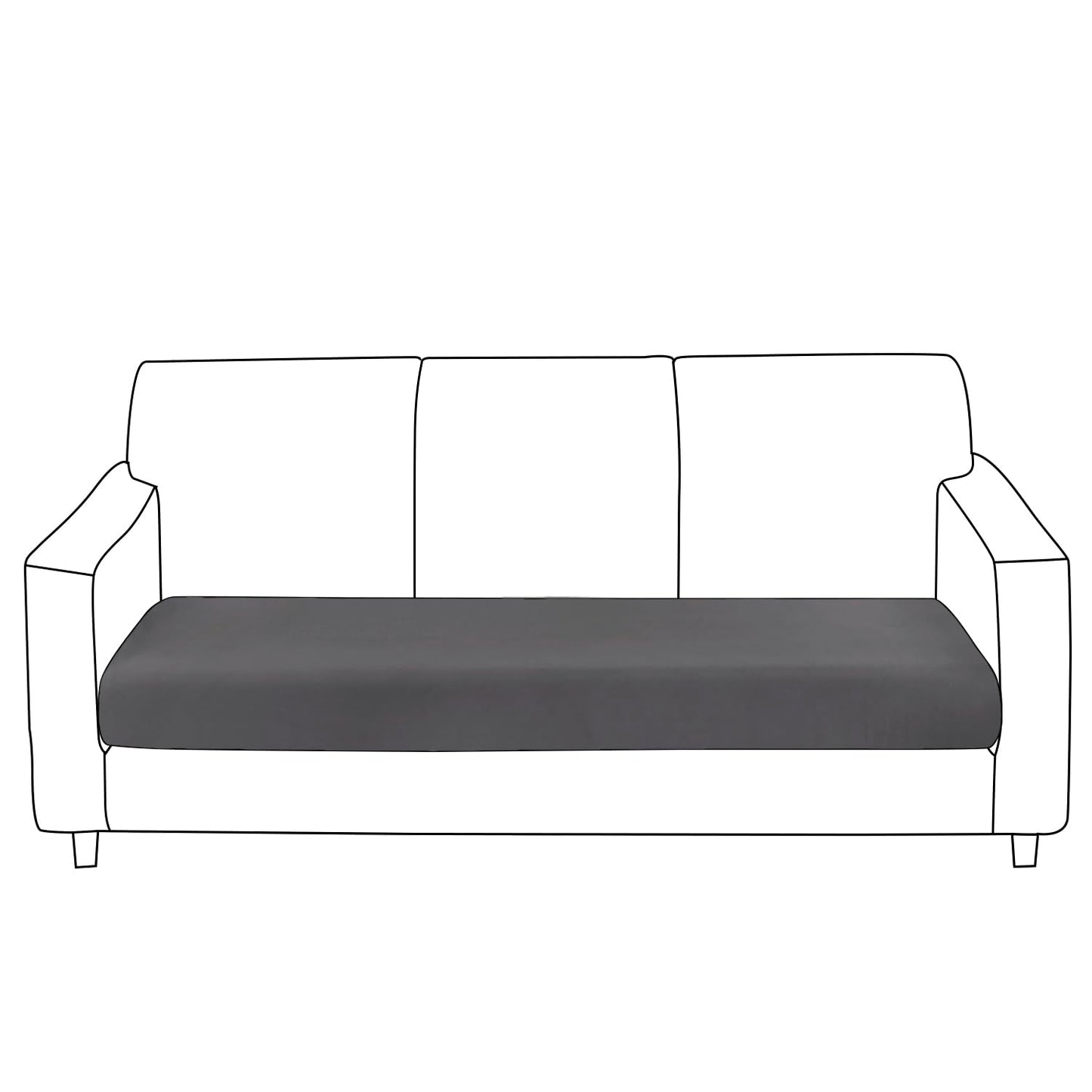 100% Waterproof Stretchable Seat Couch Cushion Cover for 1/2/3 Seater, Dark Grey