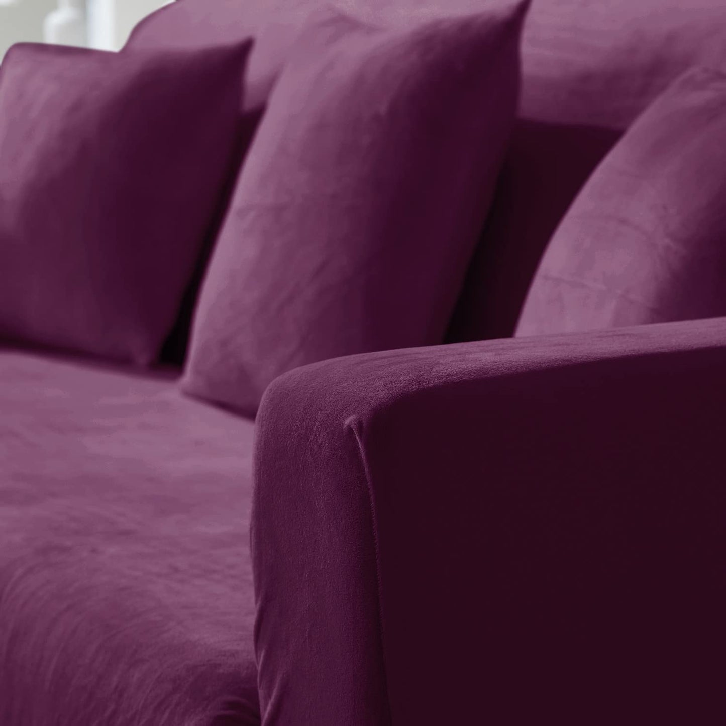Purple velvet sofa ke cover
