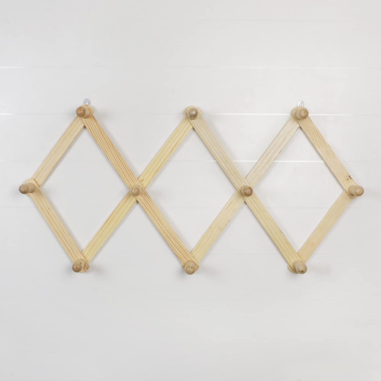 Wooden Bamboo Wall Mounted Adjustable Hanger for Clothes/Coats/Hats - 44 cm