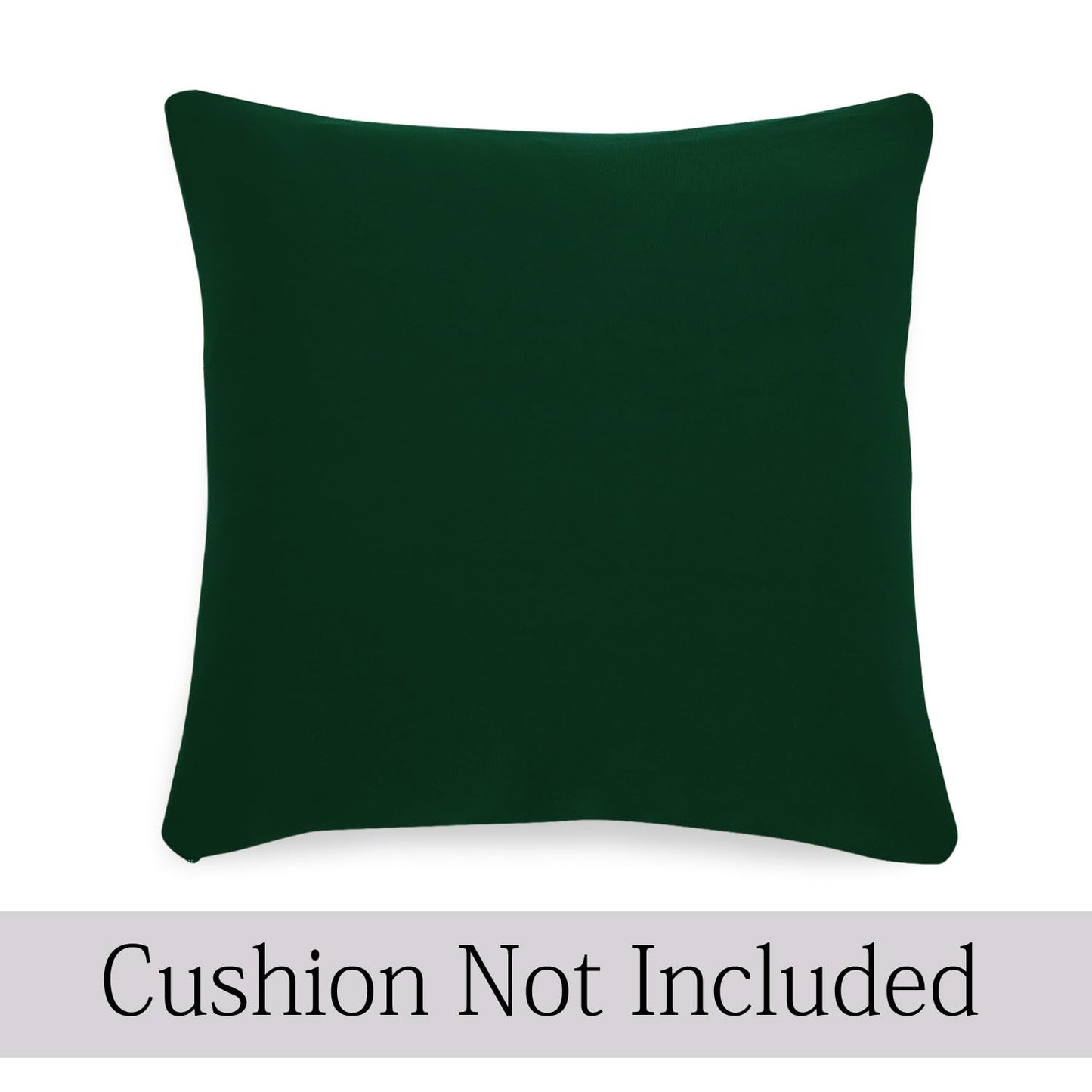 HOKIPO Stretchable Pack of 2 Plain Cushion Cover 16x16 inch, Bottle Green
