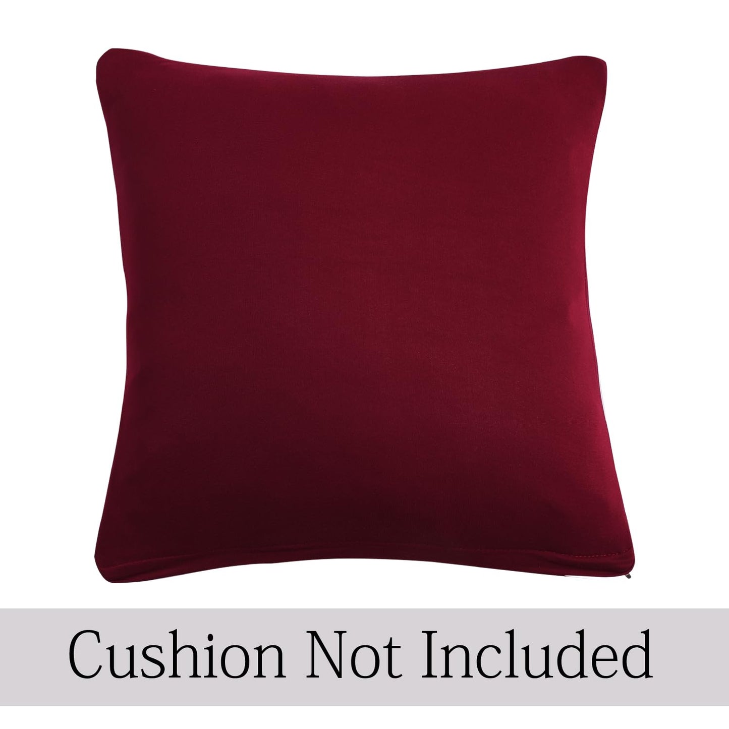 Plain Maroon 16 by 16 zippered square sofa cushion covers Set of 2