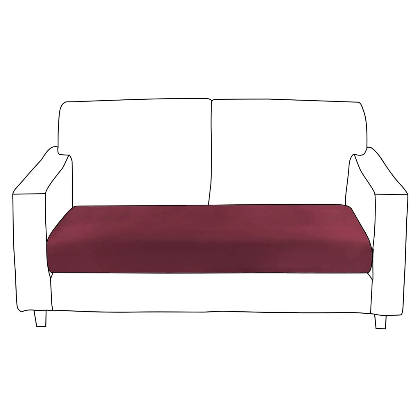 100% Waterproof Stretchable Seat Couch Cushion Cover for 1/2/3 Seater, Maroon