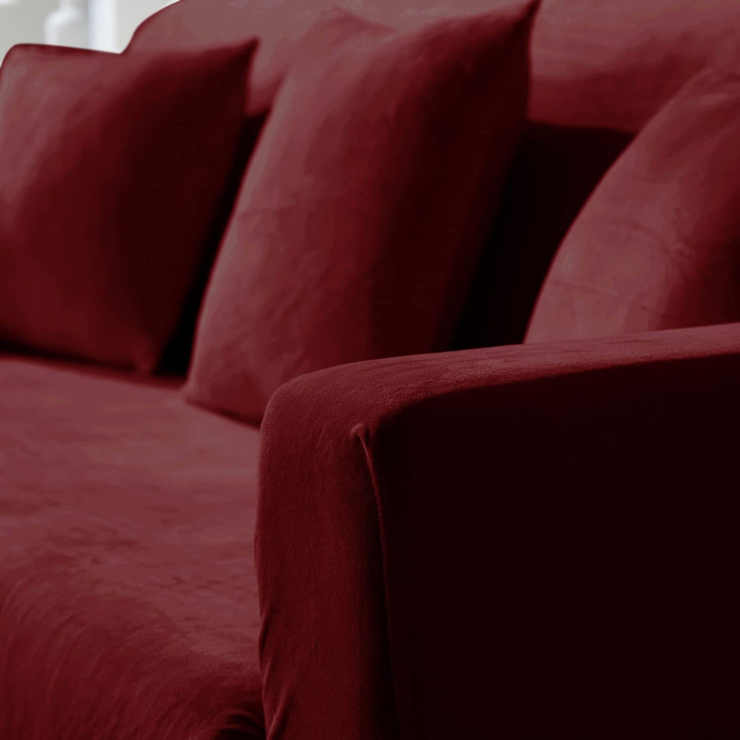 Luxury Burgundy elastic velvet sofa covers