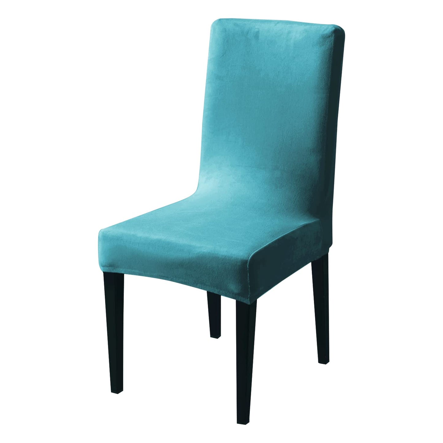 Elastic Stretchable Premium Velvet Dining Chair Cover, Turquoise