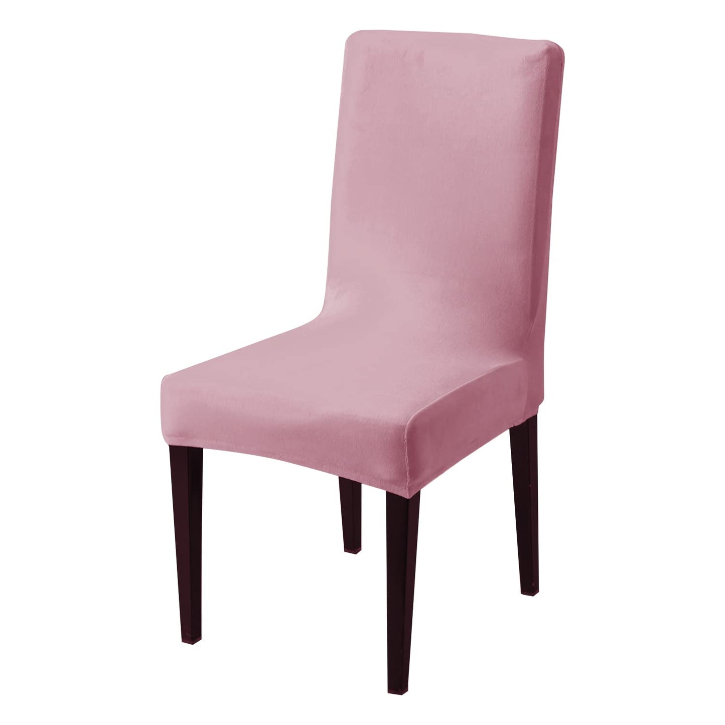Elastic Stretchable Premium Velvet Dining Chair Cover, Pink