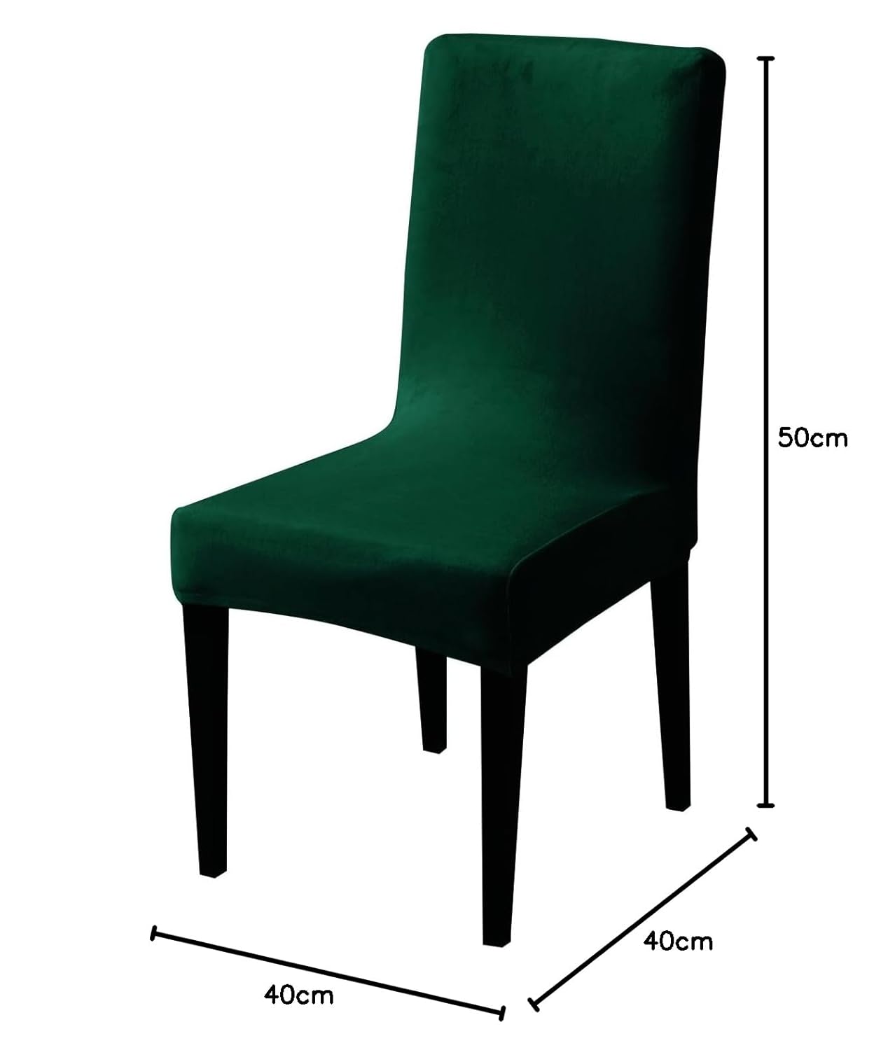 Elastic Stretchable Premium Velvet Dining Chair Cover, Hunter Green
