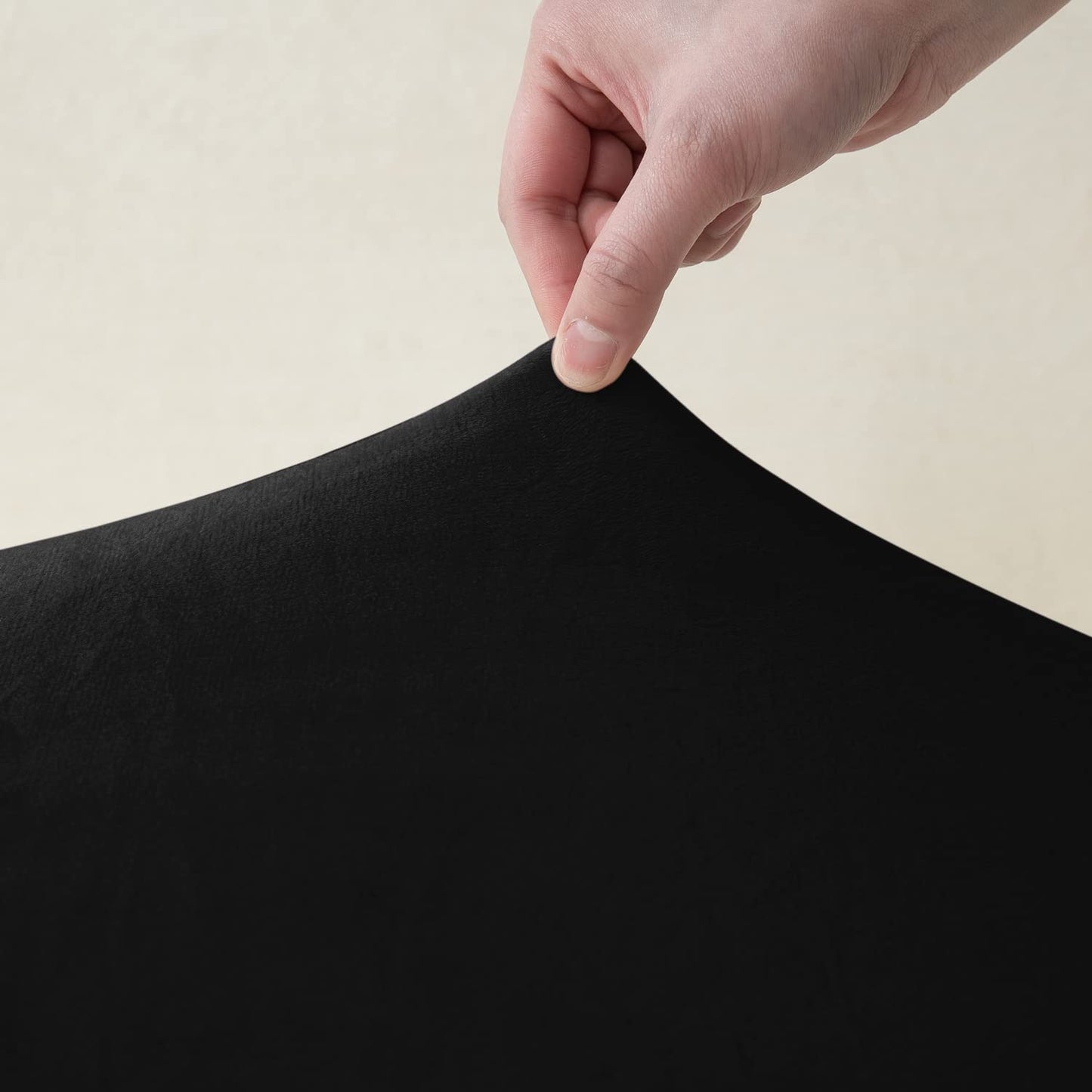 Black stretchable velvet sofa cover