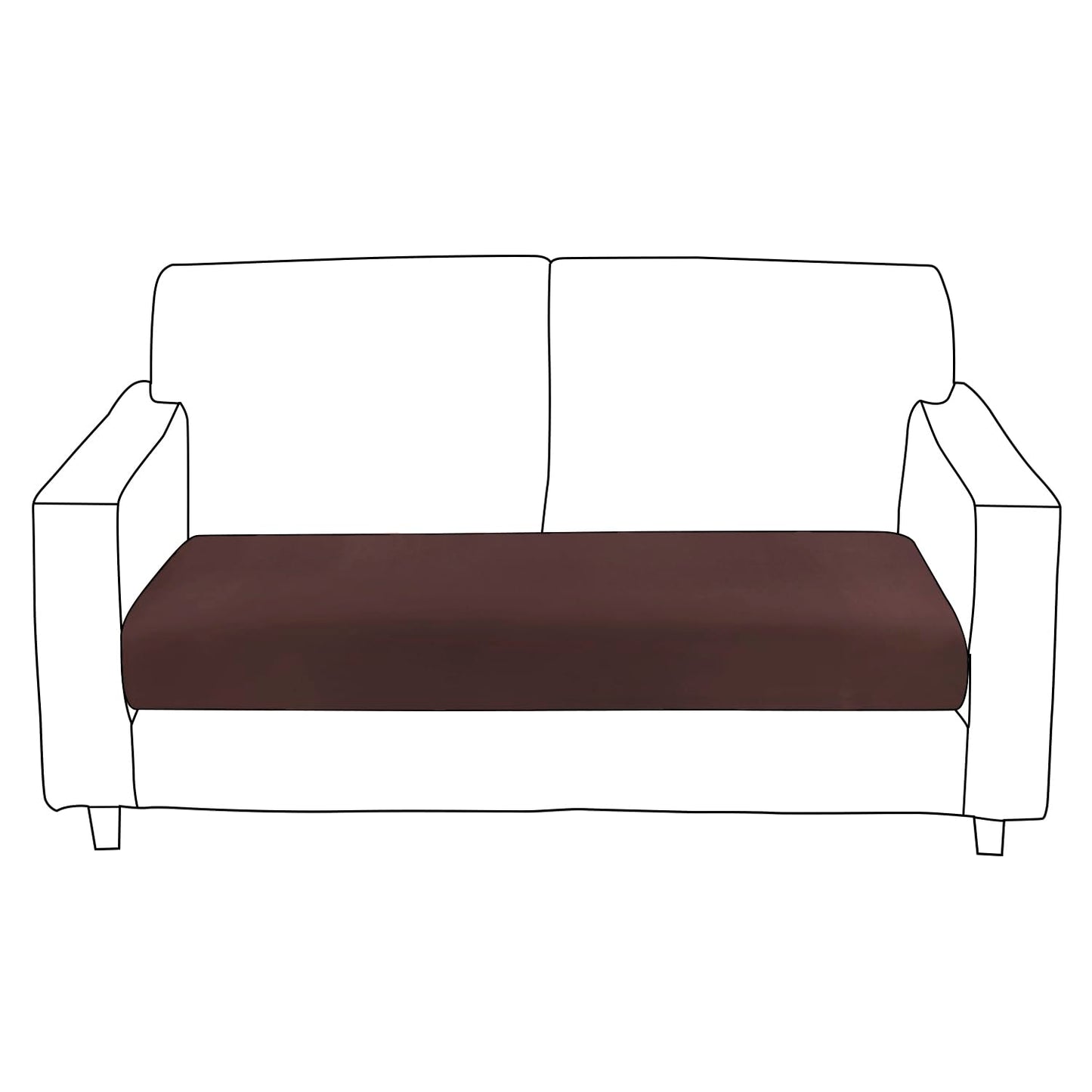 100% Waterproof Stretchable Seat Couch Cushion Cover for 1/2/3 Seater, Brown