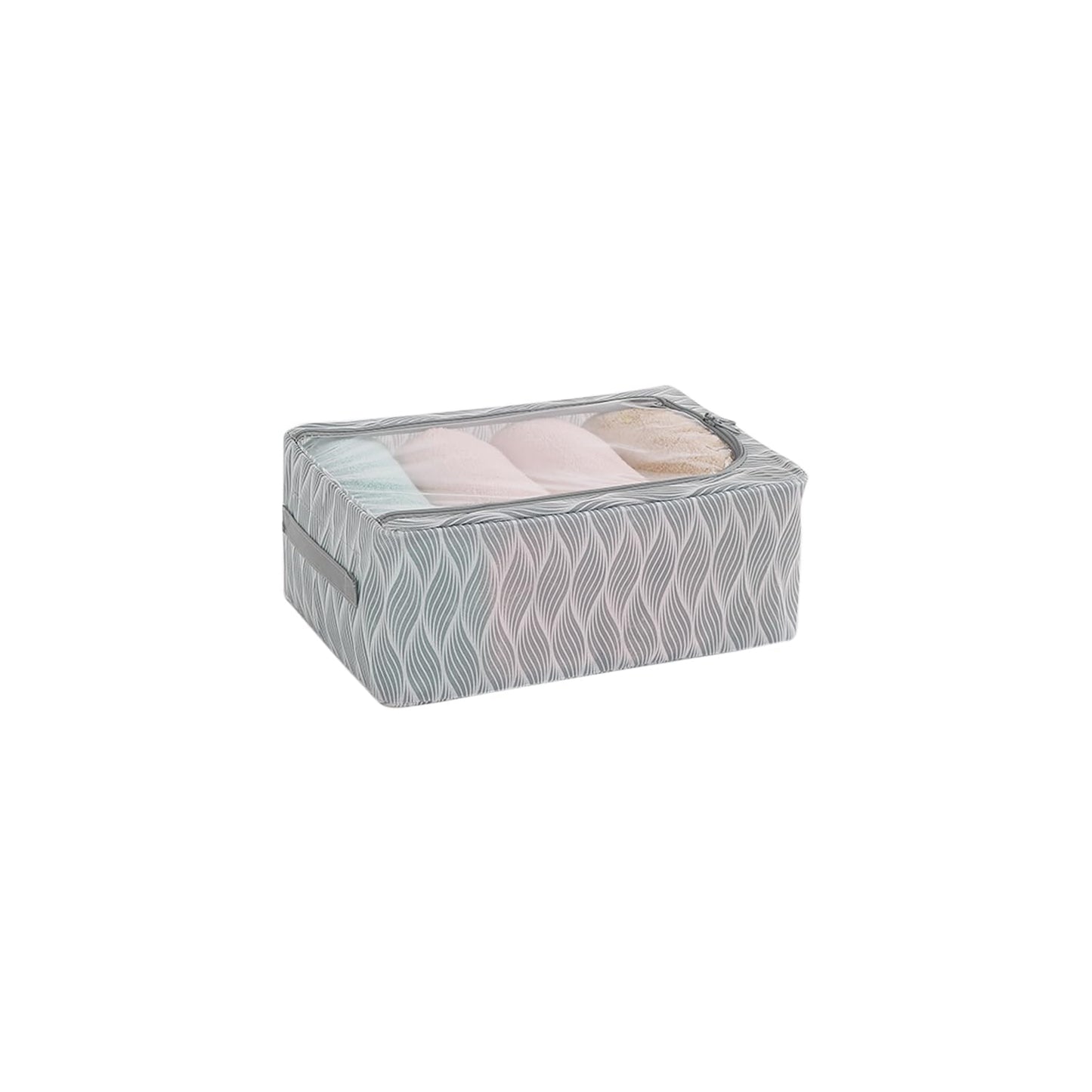 Cloth Organizer with Metal Frame | Moisture & Moth Resistant Wardrobe Organizer | Living Box for Clothes, Grey leaf