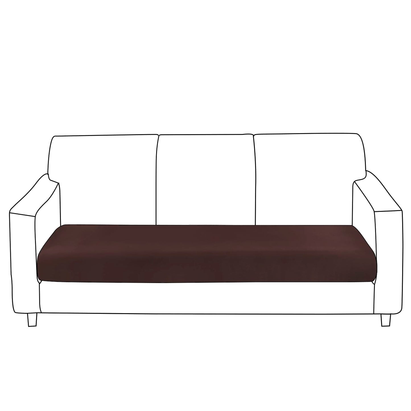 100% Waterproof Stretchable Seat Couch Cushion Cover for 1/2/3 Seater, Brown