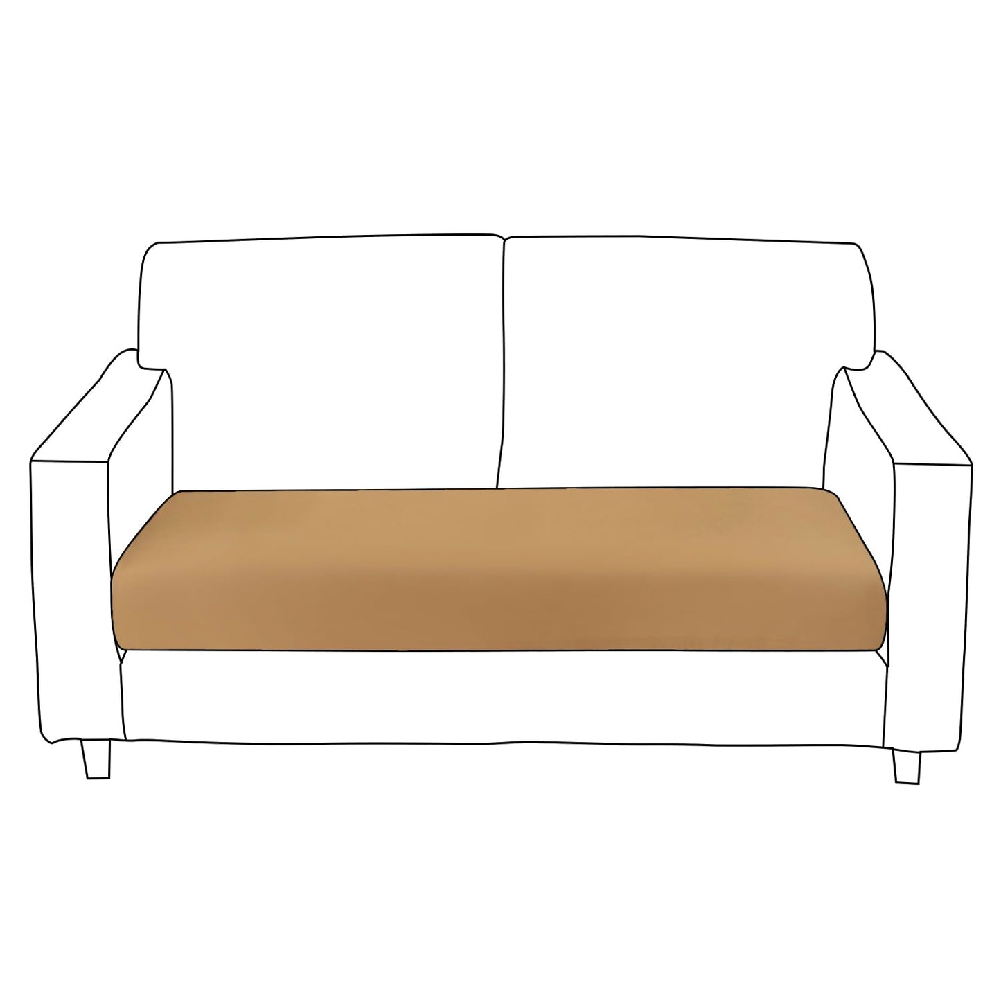 100% Waterproof Stretchable Seat Couch Cushion Cover for 1/2/3 Seater, Camel