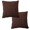 Elastic Stretchable Designer Woven Jacquard Sofa Cover with Frill and Cushion Cover, Pecan Brown