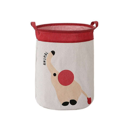 Fun Laundry Bag for Kids, Elephant Print Toy Organiser Storage Basket