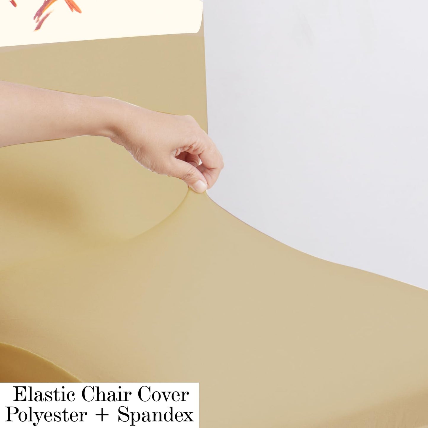 Polyester Dining Chair Covers Set of 4/6 with Matching Tablecloth, Chirping Birds Beige
