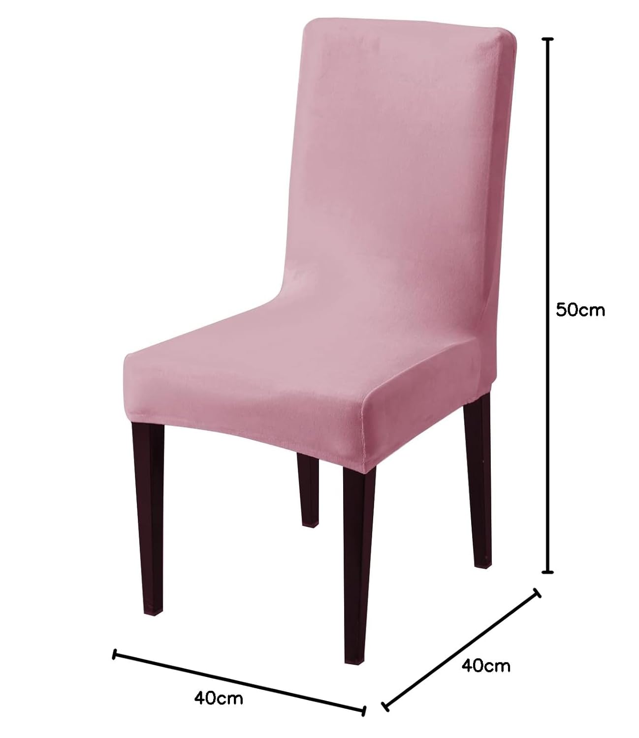 Elastic Stretchable Premium Velvet Dining Chair Cover, Pink