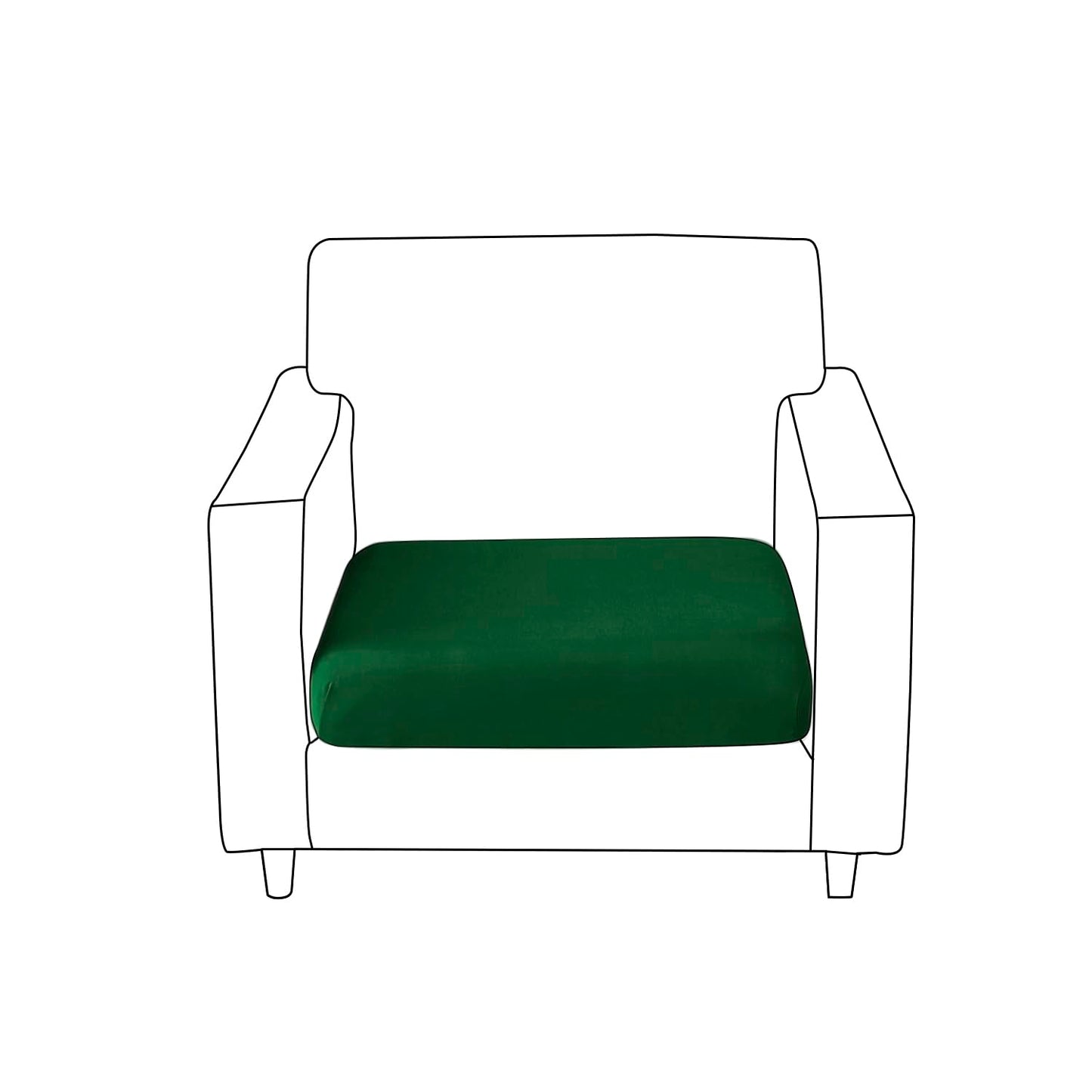 100% Waterproof Stretchable Seat Couch Cushion Cover for 1/2/3 Seater, Green