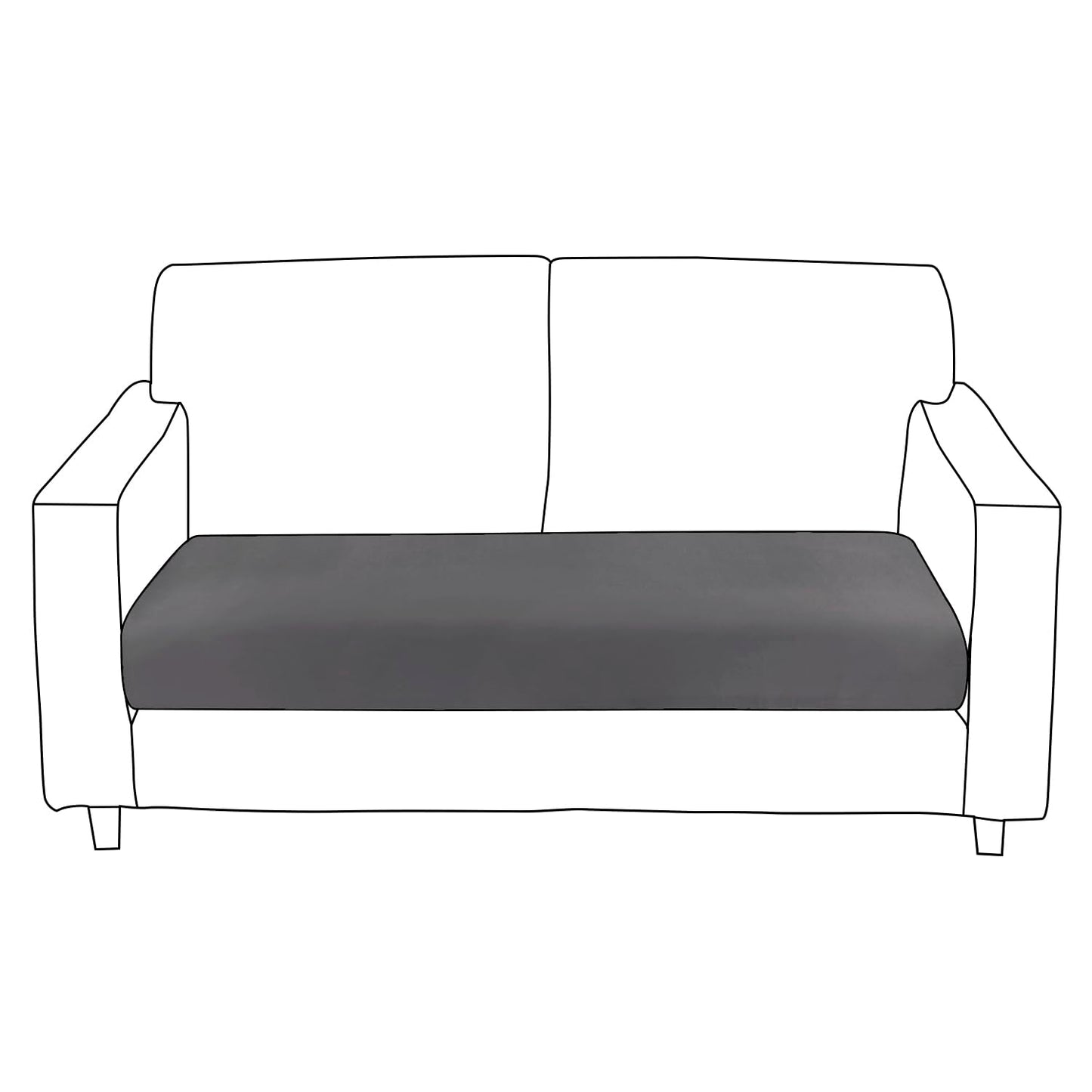 100% Waterproof Stretchable Seat Couch Cushion Cover for 1/2/3 Seater, Dark Grey