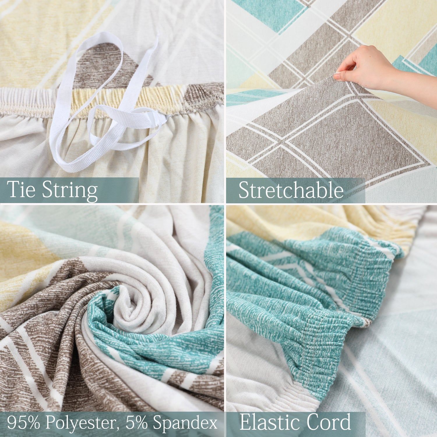 Features of Pastel Diamond Printed elastic sofa cover sets