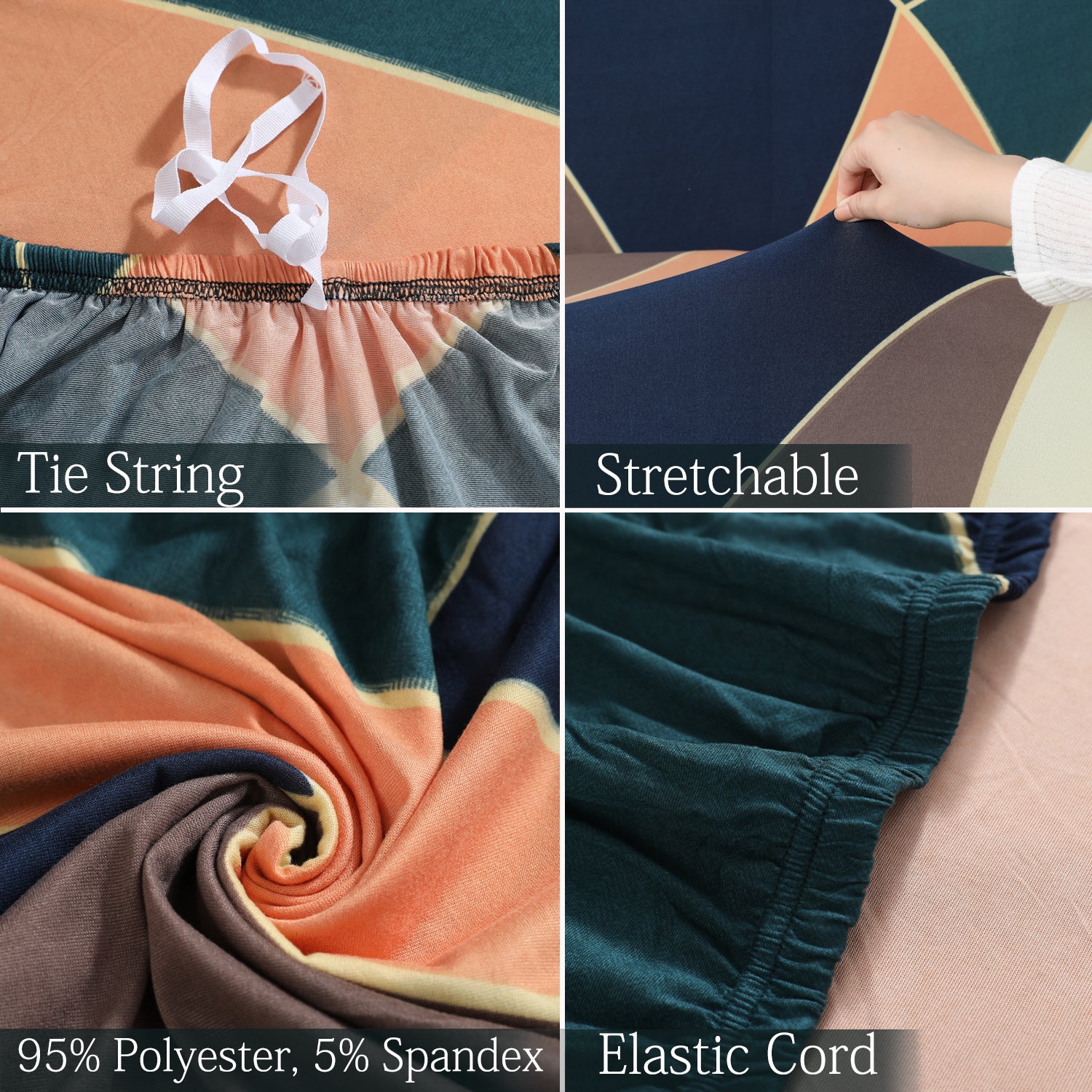 Features of Green Peach Abstract elastic sofa cover sets