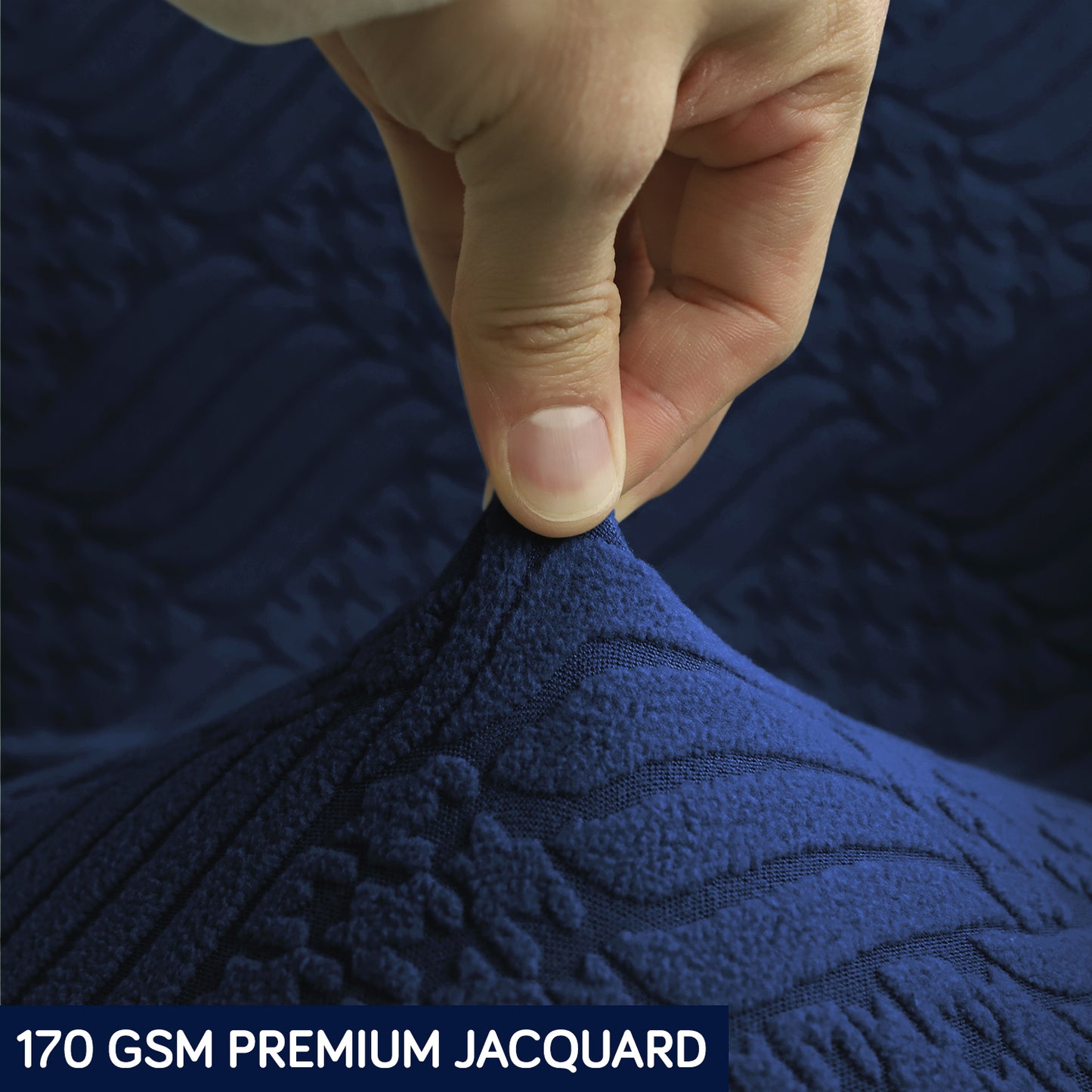 Office Chair Cover for Desk Chair (Mid-Back) – 170 GSM Stretch Jacquard – Washable, Durable & Anti-Slip – Fits Mid-Back Office Chairs, Navy Blue