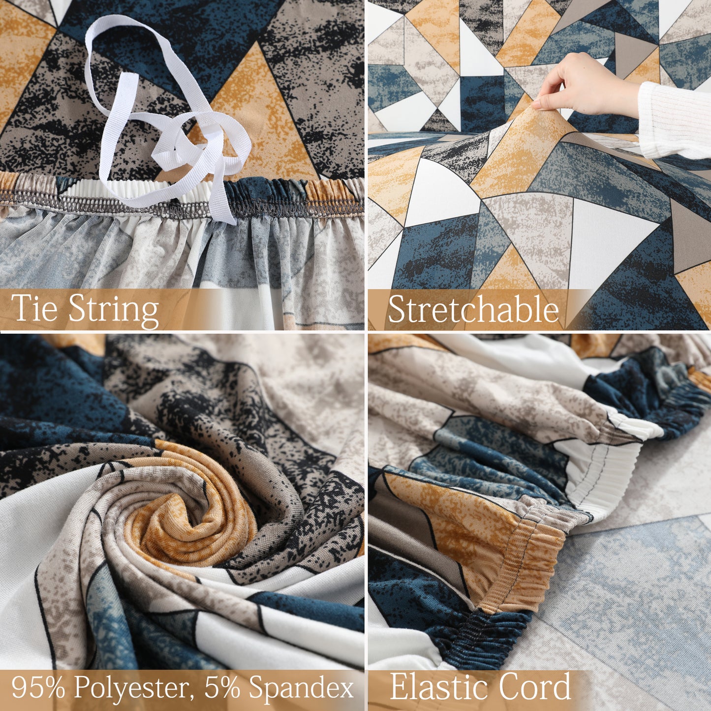 Features of Multicolor Geometric Print elastic sofa cover sets