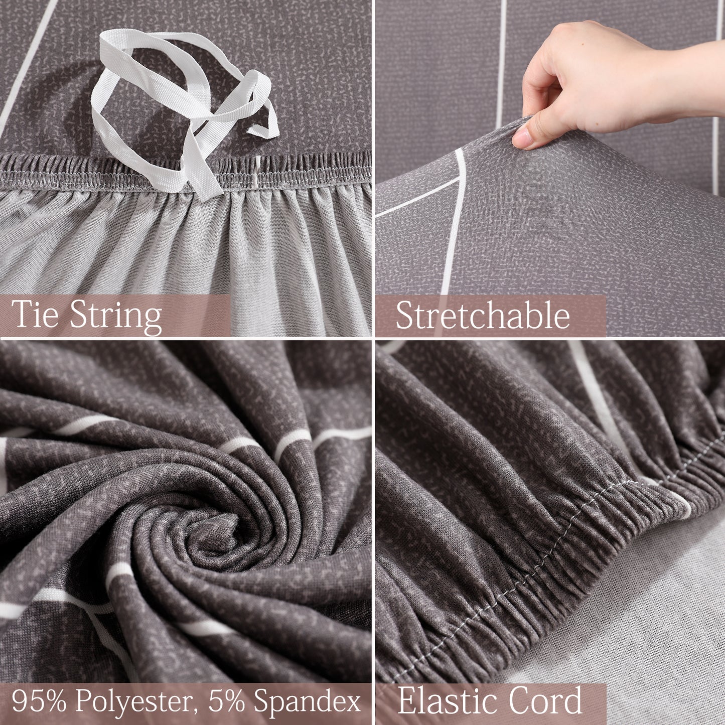 Features of Ash Grey Abstract Polyester elastic sofa cover sets