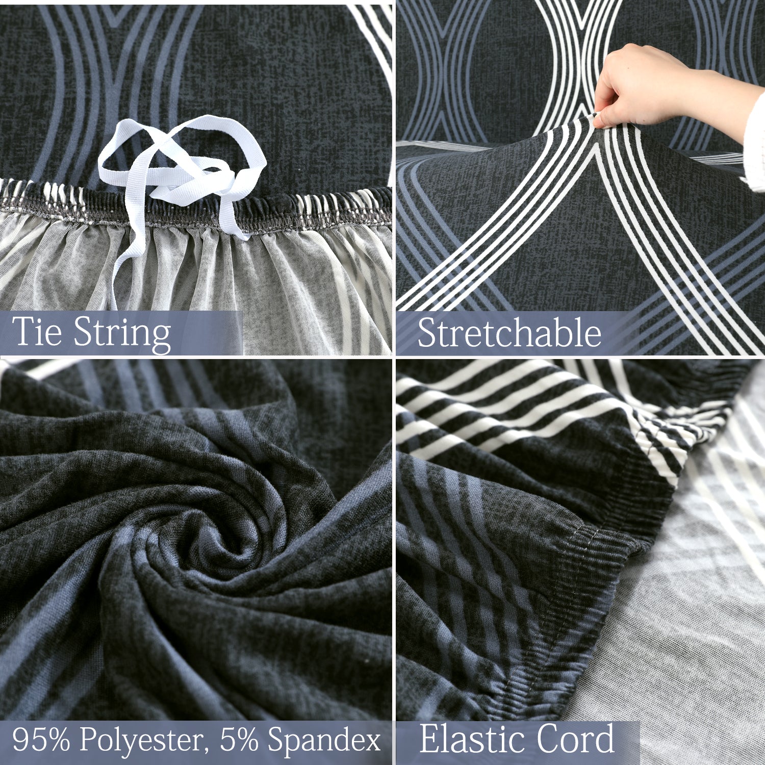Features of Shadow Grey elastic sofa cover sets