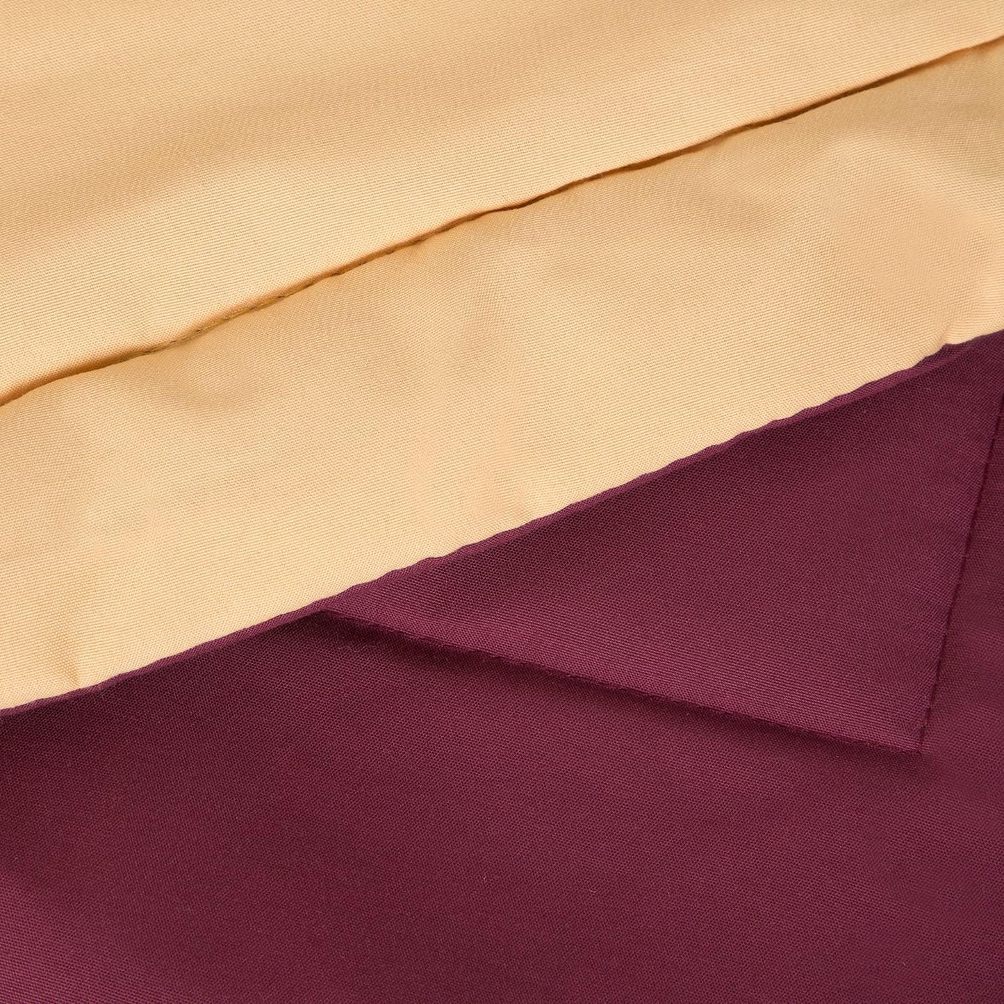 Natural Beige & Plum AC Comforter Set for Double Bed | HOKIPO