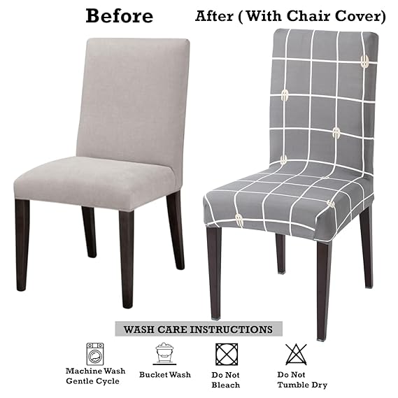 Dining chair covers – before and after with stretchable chair cover