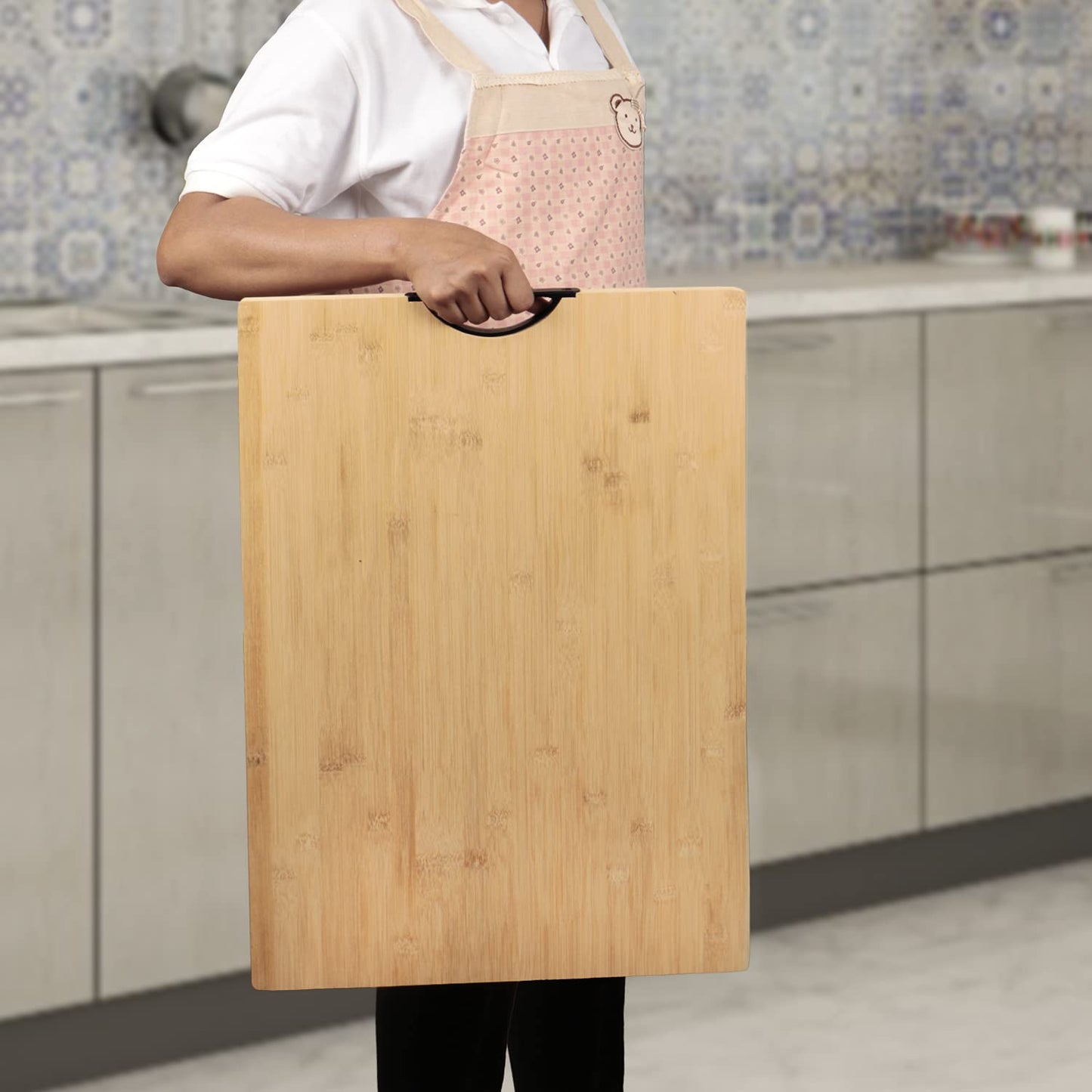 Bamboo Wood Chopping Cutting Board for Kitchen, Beige