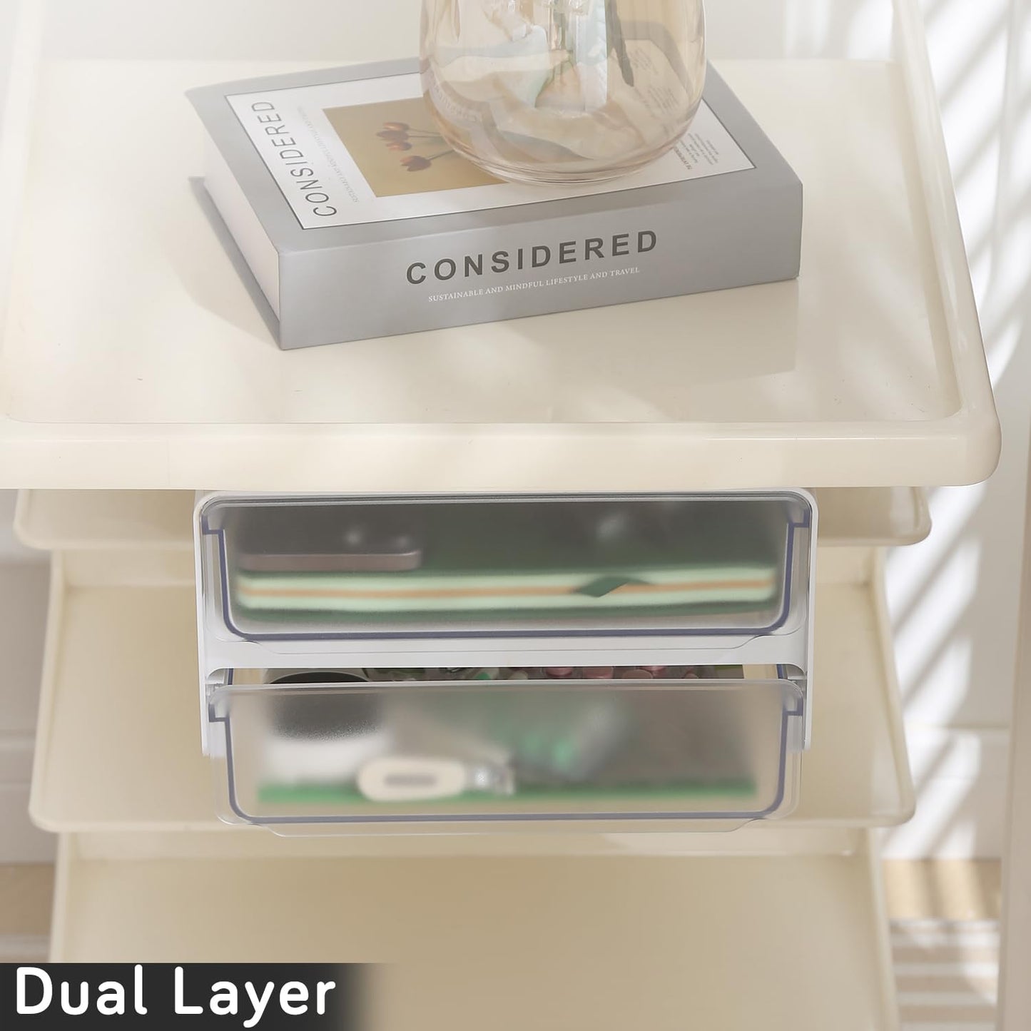 Drawers for Under Table/Wardrobe. Self Adhesive, Easy Installation. Innovative Desk Organizer