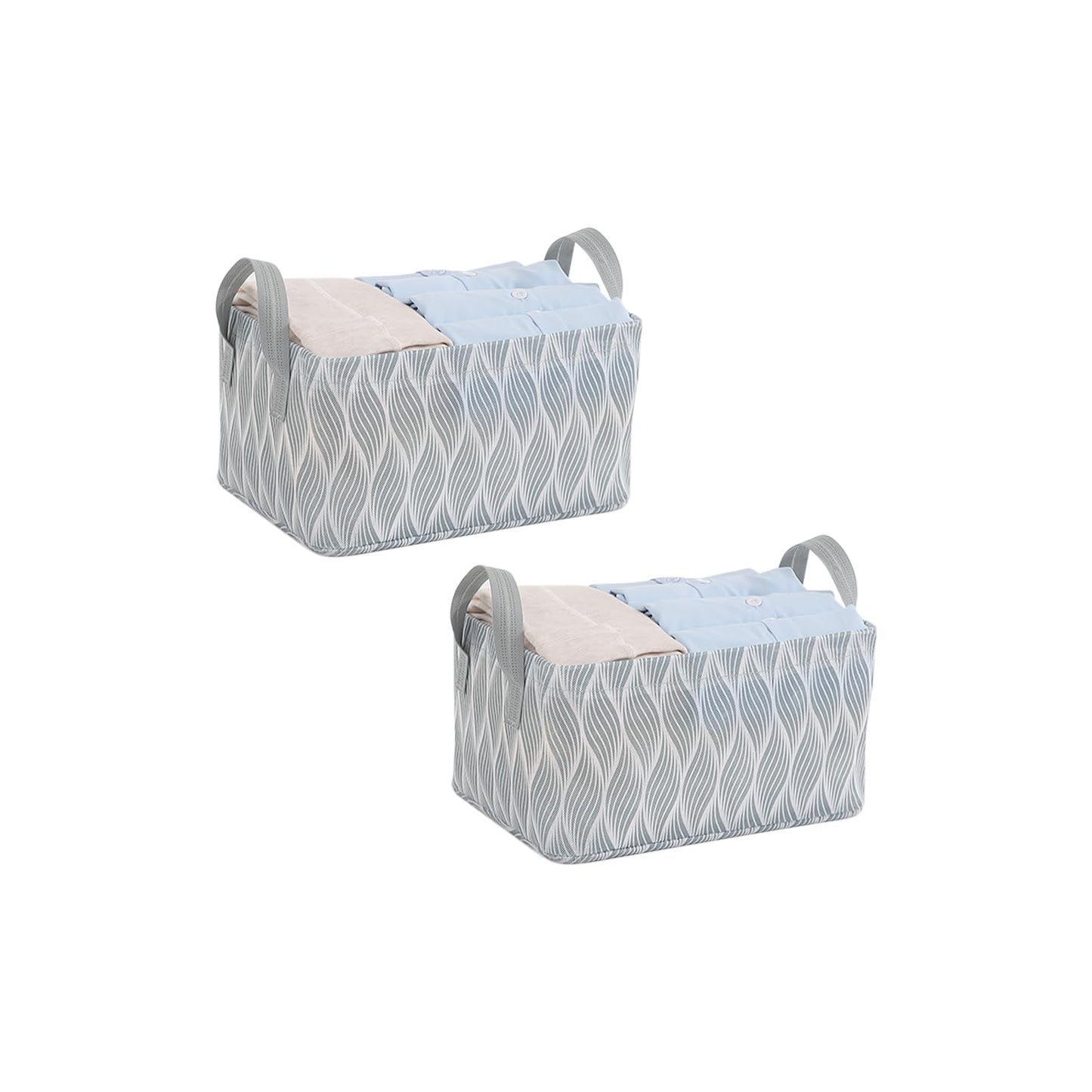 Foldable Wardrobe Storage Basket | Non-Woven Bin with Metal Frame & Handles