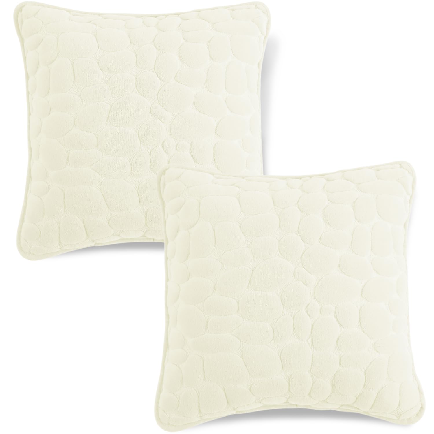 Buy Cute Bliss White colour Zippered Pebble Texture Milk Velvet Pillow Covers