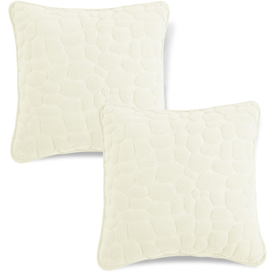 Buy Cute Bliss White colour Zippered Pebble Texture Milk Velvet Pillow Covers