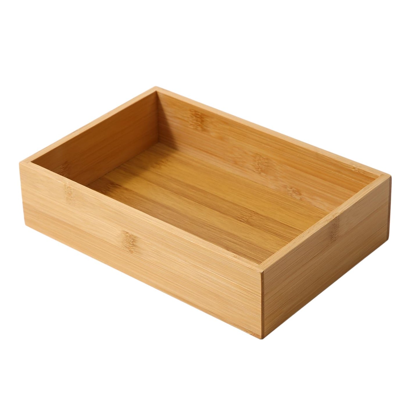 Bamboo Drawer Organizer Storage Box for Home, Bathroom, Kids Room Office Desk Organizer