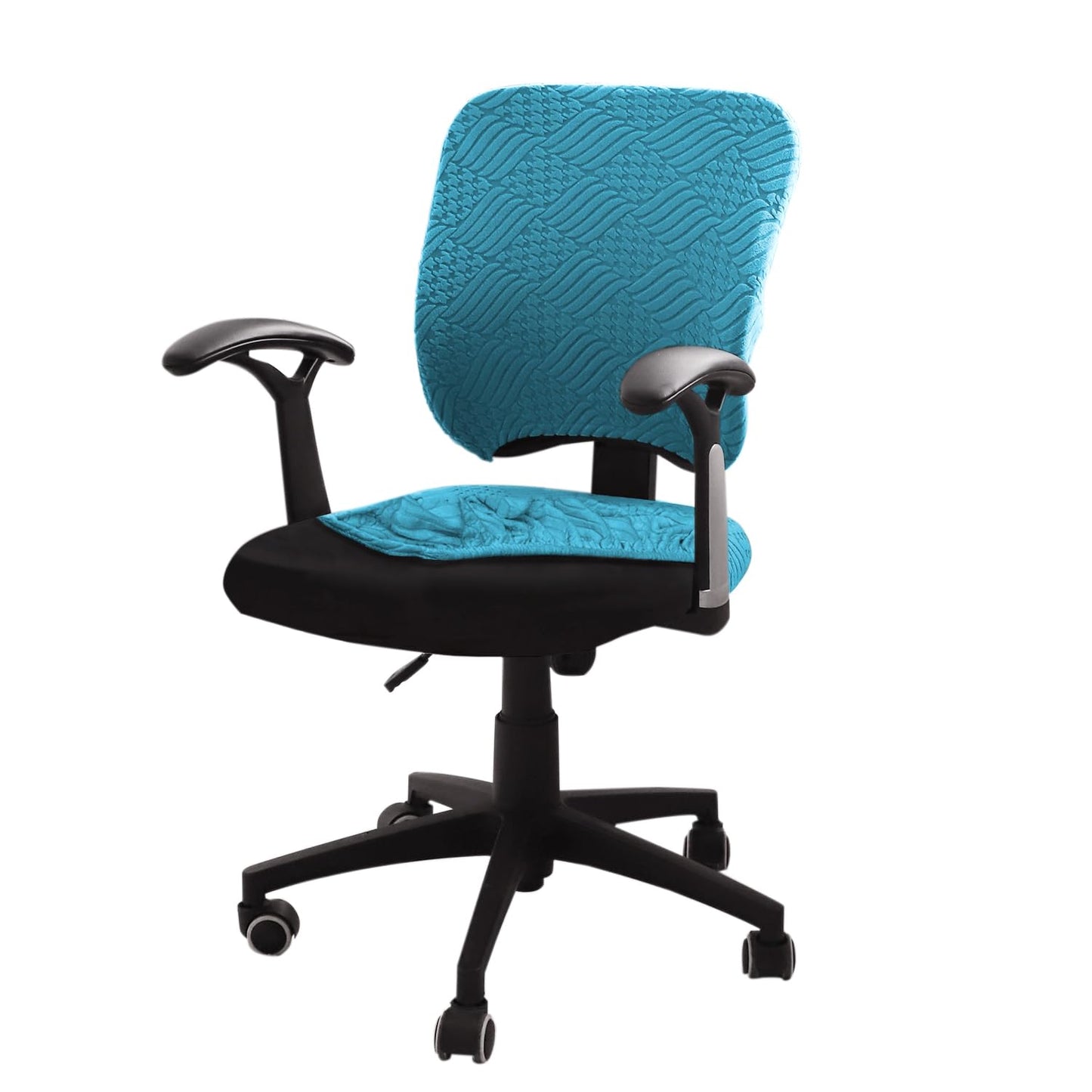 Stretchable Jacquard Office Chair Cover, Turquoise