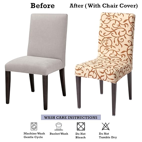 Dining chair covers – before and after with stretchable chair cover