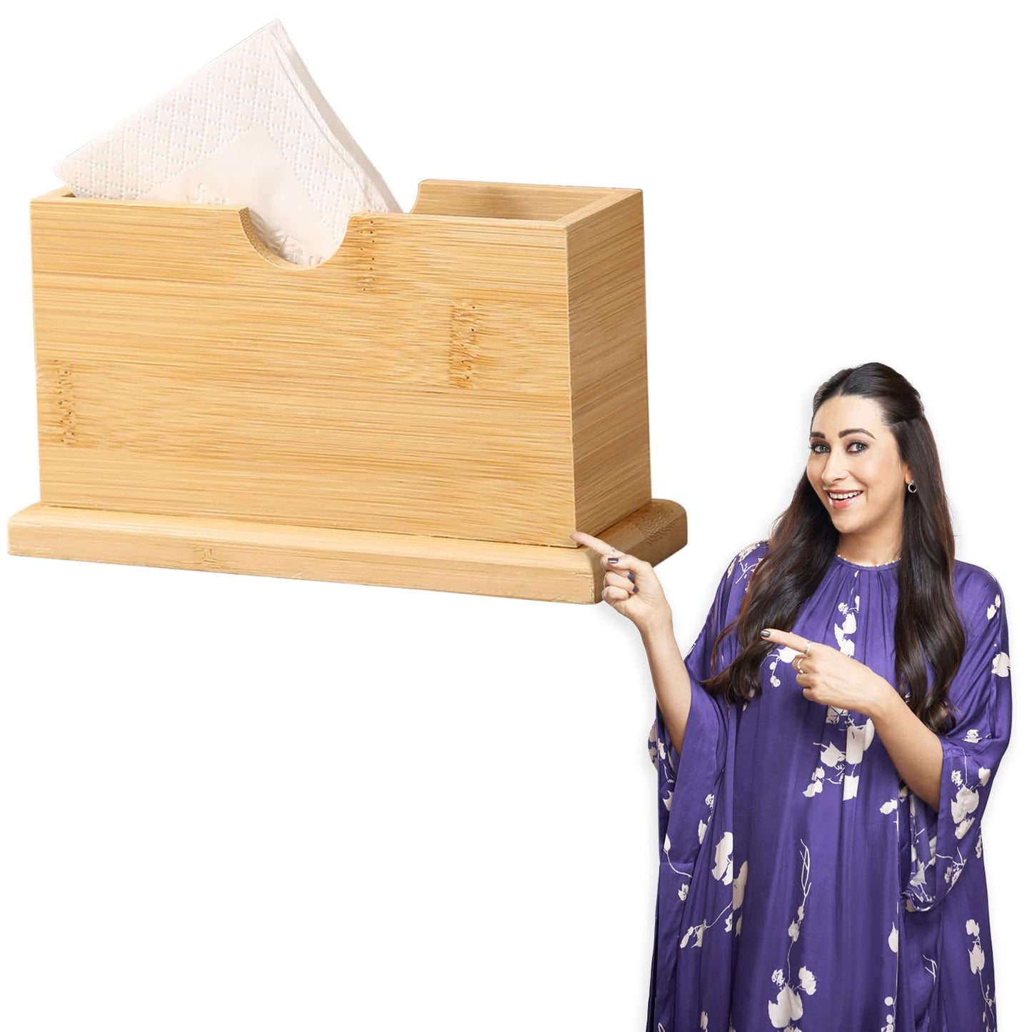 Bamboo Tissue Paper Holder, Brown