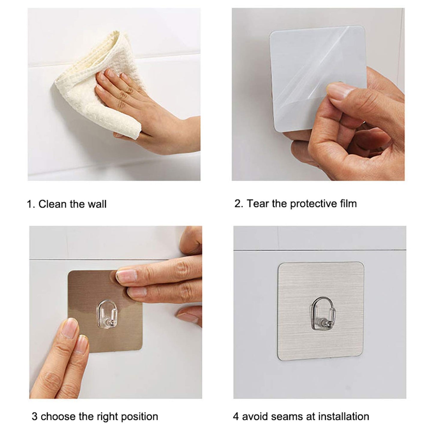 Magic Sticker Series Self Adhesive Hooks, Pack of 6/12 (Load Bearing Capacity of 3 KG Each Hook)