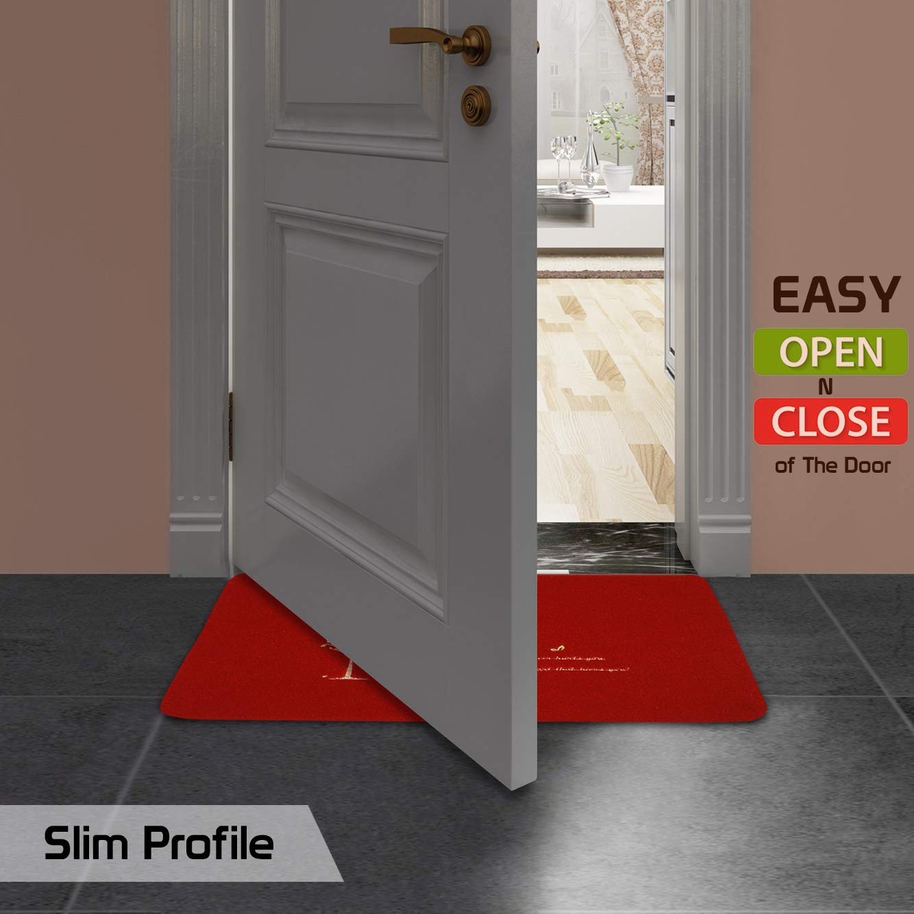 Rubber Back Dirt Trapper Inside Outside Main Door Mats For Entrance Big Size, 45 X 70 Cm, Red