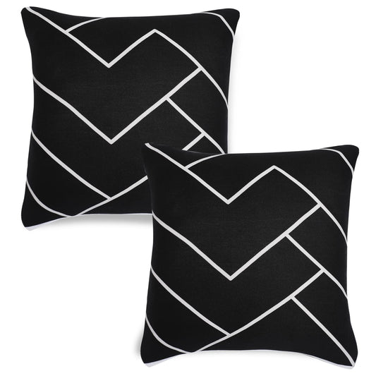 Cute Black Chevron Printed square pillow covers online
