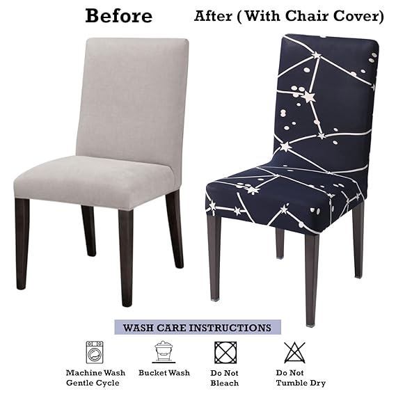 Dining chair covers – before and after with stretchable chair cover