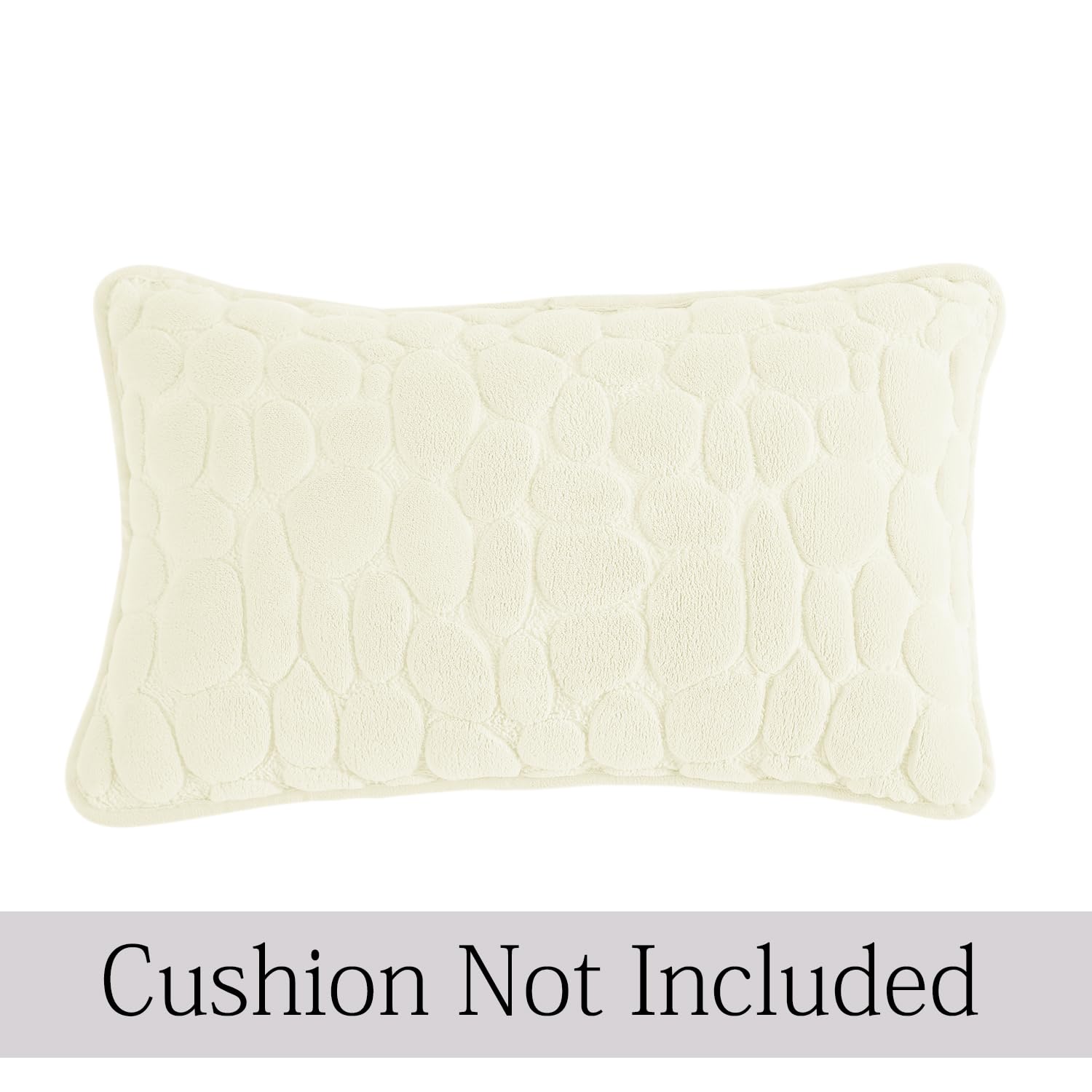 Buy Bliss White Colour Premium Zippered Pebble Texture Milk Velvet Cushion Covers | Rectangular Pillows